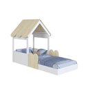 Ver imagem 3 de Cama Infantil Montessoriana Casinha Solteiro Araguaia Branco/Carvalho - Completa Móveis