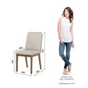 Ver imagem 4 de Conjunto Sala de Jantar Mesa com Tampo 100% MDF Vidro e Canto Arredondado com 8 Cadeiras Olívia Off White/Nature/Courano Caramelo/Linho