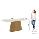Ver imagem 3 de Conjunto Sala de Jantar Mesa com Tampo 100% MDF Vidro e Canto Arredondado com 8 Cadeiras Olívia Off White/Nature/Courano Caramelo/Linho