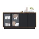 Ver imagem 5 de Balcão Aparador Buffet 4 Portas Naelly Noce Milano/preto Fosco C04 - D’Rossi