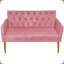 Ver imagem 2 de Namoradeira Decorativa Para Sala Capitonê Com Base Para Recepção Escritório Suede