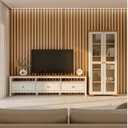 Ver imagem 1 de Conjunto de Sala 2 Peças com 1 Rack e 1 Cristaleira Madeira Maciça Ananda CabeCasa MadeiraOriginals