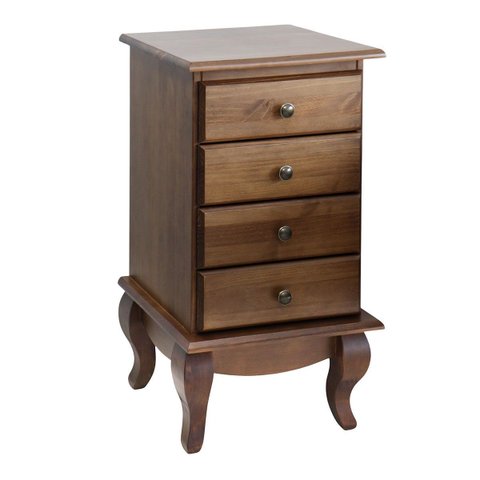 Mesa de Cabeceira 4 Gavetas Pés Luiz Xv Genebra 5256 - Capuccino