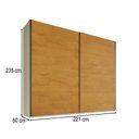 Ver imagem 4 de Guarda-Roupa Casal Hanover 2 Portas 6 Gavetas 100% MDF Flex Off White/Peroba - Mademarques