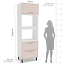 Ver imagem 2 de Armário Torre Quente 70cm com 2 Portas Basculantes e 1 Gaveta 250025 Amara Politorno Moveis