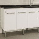 Ver imagem 4 de Gabinete de Cozinha Grande Balcão Branco 4 Portas 100% MDF:Branco