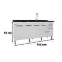 Ver imagem 6 de Gabinete de Cozinha Grande Balcão Branco 4 Portas 100% MDF:Branco