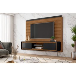 Home Suspenso Channel Até 75" FabriMóveis - Nature/Preto - 1