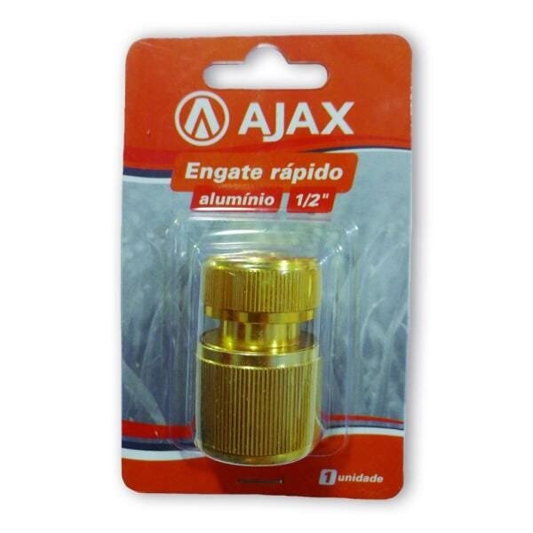Kit 3 Engate Rápido Mangueira Alumínio Dourado 1/2" - Ajax - 1