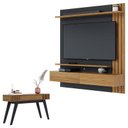 Ver imagem 1 de Painel para Tv Home Suspenso Juriti 1.5 com Aparador Riviera Noce Milano Preto Acetinado - Colibri