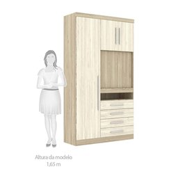 Guarda Roupa de Canto Casal 10 Portas com Cabeceira e Painel Giratório para Tv Master Luciane Móveis - 4
