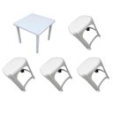 Ver imagem 1 de Kit Mesa Desmontável 83cm e 4 Banquetas Branca Cap. 120kg
