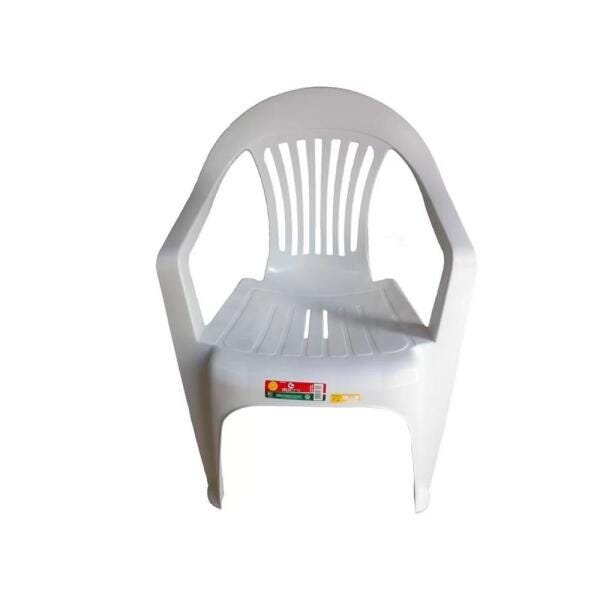 Kit 20 Cadeira Plástica Poltrona Branca Carga Máxima 182kg - 4