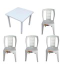 Ver imagem 1 de Conjunto de Mesa Desmontável 83cm e 4 Cadeiras Bistrô S/Apoio 182Kg
