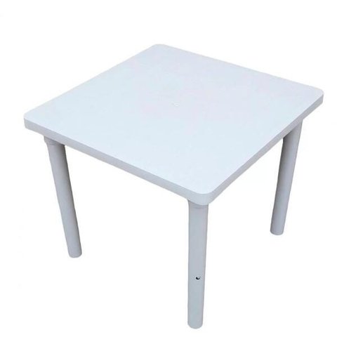 Kit 2 Mesa Plástica Quadrada Desmontável Branca 83 cm