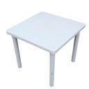 Ver imagem 1 de Kit 2 Mesa Plástica Quadrada Desmontável Branca 83 cm