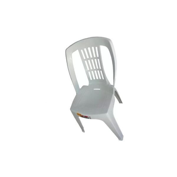 Kit 6 Cadeira Plástica Bistrôs Branca Reforçada Capac. 182kg - 2