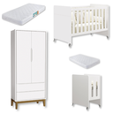 Ver imagem 1 de Quarto de Bebê Berço Evolution + Guarda Roupa 2 Portas Classic Branco + 2 Colchões