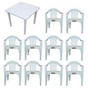 Ver imagem 1 de Conjunto de Mesa Desmontável 83cm e 10 Cadeiras Poltrona 182Kg