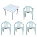 Ver imagem 1 de Conjunto de Mesa Desmontável 83cm e 4 Cadeiras Poltrona 182Kg