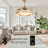 Ventilador Teto Retratil Led Controle Remoto Bluetooth T&a - 1372 - 5