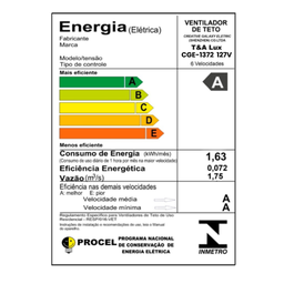 Ventilador Teto Retratil Led Controle Remoto Bluetooth T&a - 1372 - 9
