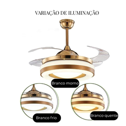 Ventilador Teto Retratil Led Controle Remoto Bluetooth T&a - 1372 - 2