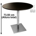 Ver imagem 2 de Mesa Alpha Inox 77,50 Cm (altura) com Tampo em Mdp Redonda 70 Cm Preto