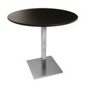 Ver imagem 1 de Mesa Alpha Inox 77,50 Cm (altura) com Tampo em Mdp Redonda 70 Cm Preto