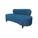 Ver imagem 1 de Sofá 3 Lugares Orgânico Curvo Tókio 180cm Bouclé Azul