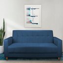 Ver imagem 2 de Sofá 03 Lugares 180cm Atenas Suede Azul Marinho Pés Castanho - Pallazio