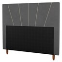 Ver imagem 1 de Cabeceira Cama Box Casal Dallas 140cm Veludo Cinza - Desk Design