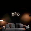 Ver imagem 5 de Quadro Decorativo Motocicleta Vintage com Led Madeira Nobre