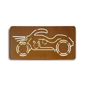 Quadro Decorativo Motocicleta Vintage com Led Madeira Nobre