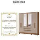 Ver imagem 3 de Guarda Roupa Casal San Francisco com Espelho 6 Portas Carvalho Fendi Moval