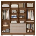 Ver imagem 4 de Guarda Roupa Casal San Francisco com Espelho 6 Portas Carvalho Fendi Moval