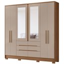 Ver imagem 1 de Guarda Roupa Casal San Francisco com Espelho 6 Portas Carvalho Fendi Moval