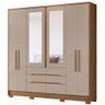 Guarda Roupa Casal San Francisco com Espelho 6 Portas Carvalho Fendi Moval - 1