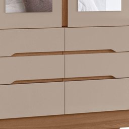 Guarda Roupa Casal San Francisco com Espelho 6 Portas Carvalho Fendi Moval - 5 Guarda Roupa Casal San Francisco com Espelho 6 Portas Carvalho Fendi Moval - 5