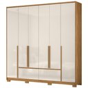 Ver imagem 1 de Guarda Roupa Casal 6 Portas 222 Cm Denver Freijo Off White Moval