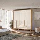Ver imagem 3 de Guarda Roupa Casal 6 Portas 222 Cm Denver Freijo Off White Moval