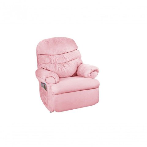Poltrona do Papai Reclinável Barão Veludo Rosa 200