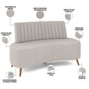 Ver imagem 4 de Sofá Chaise Living 2 Lugares 135cm para Sala Cayman K01 Linho Cru - Lyam Decor