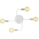 Ver imagem 2 de Lustre Sputnik 4 Braços Branco/Escovado Quarto Sala Cozinha