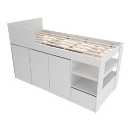 Cama Solteiro com Escrivaninha para Colchão 88 x 188cm Multimóveis VCR35067 Branco - 5