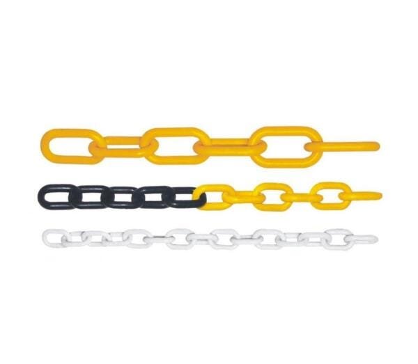 Corrente Plástica 10 metros - Metasul, Opção: Preto/Amarelo, Tamanho: 10mm