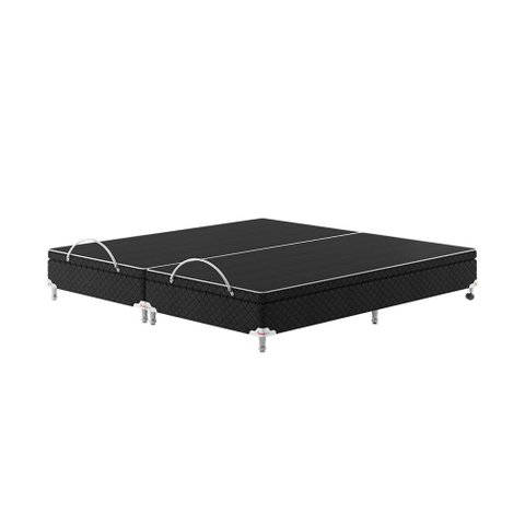 Base Box Baú Bipartido King Spubio Incofal Preto 198x198x40cm