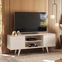 Ver imagem 1 de Rack para TV Rack para Tvs até 55 Tibet 136cm MDP Calacata Off-White Off White Casah