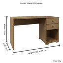 Ver imagem 2 de Escrivaninha Extensível 2 Gavetas Setiba Plus Rimo - Carvalho