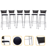 Kit 6 Banquetas Alta Banco para Balcão Junco Preto Àrea Gourmet Ilha Bancada bares Churrasqueira - 1